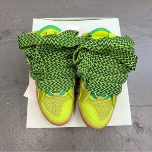 Lanvin Curb LACE up Sneakers NEON GREEN size 38 VERY RARE